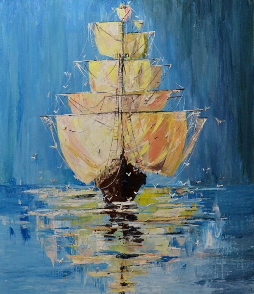 Корабль маслом