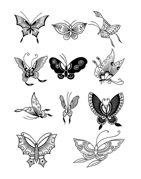 Бабочка тату эскиз