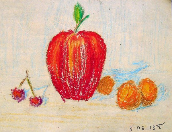 Натюрморт пастельными мелками