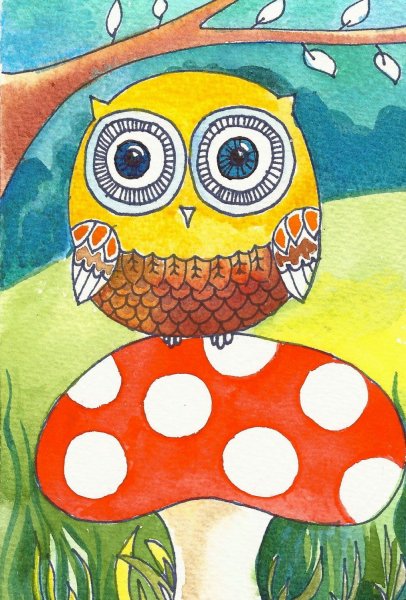 Рисование с детьми Совушка