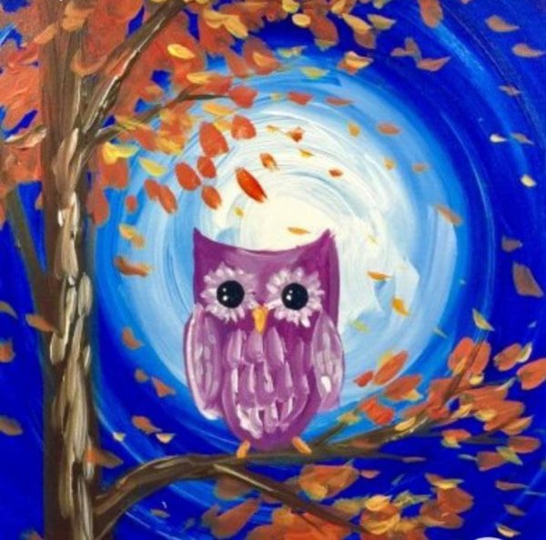 Рисование с детьми Совушка