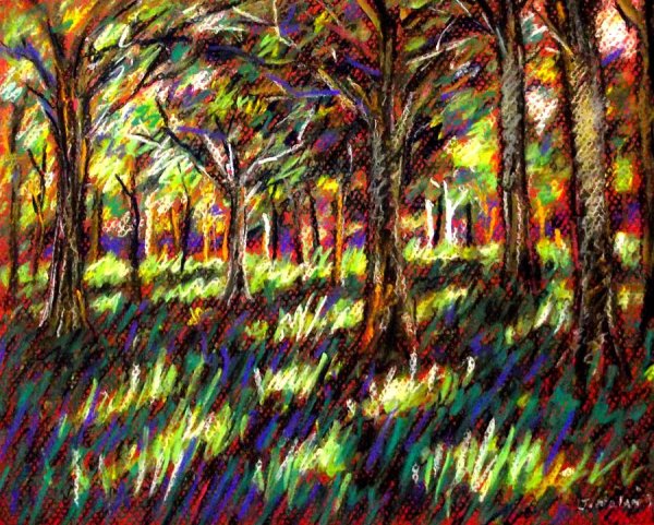 Дерево пастелью