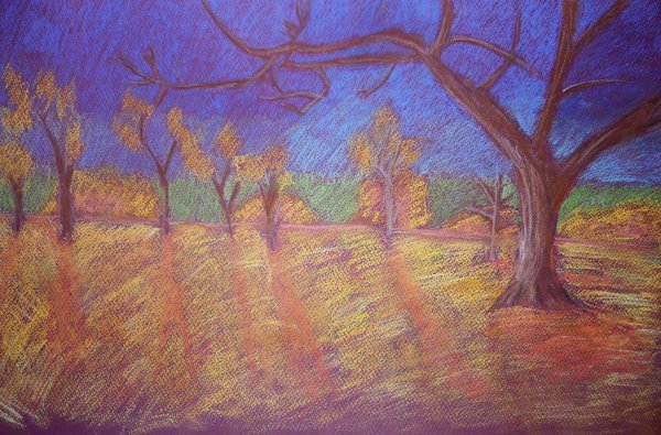 Осень пастелью пейзаж