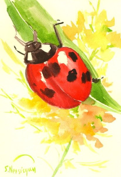 Одуванчики гуашью