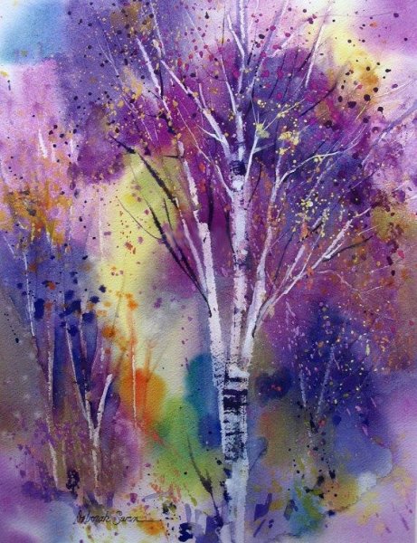 Пейзаж акварелью