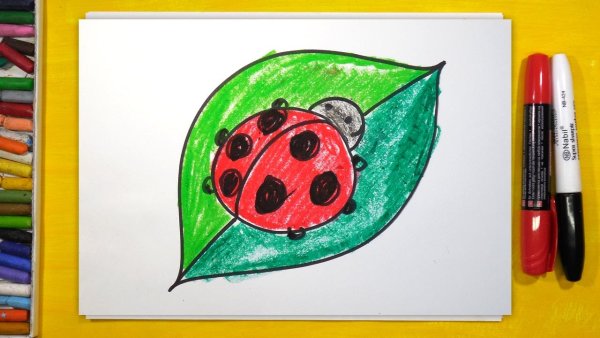 Рисование Божья коровка