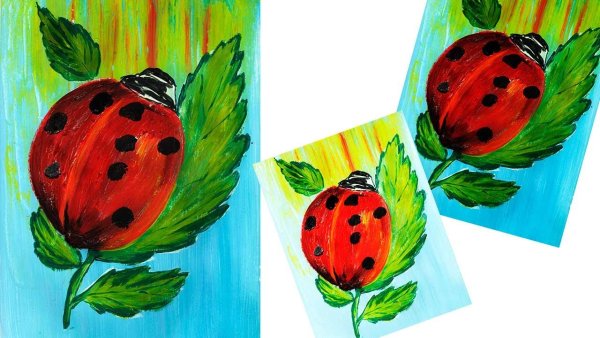 Правополушарное рисование Божья коровка
