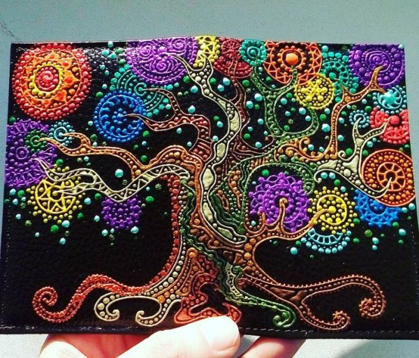 Точечная роспись пейзаж