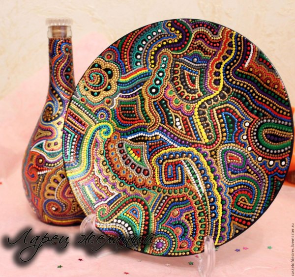 Точечная техника рисования акриловыми красками