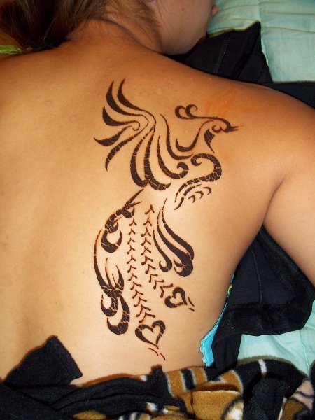 Рисунки хной на плече