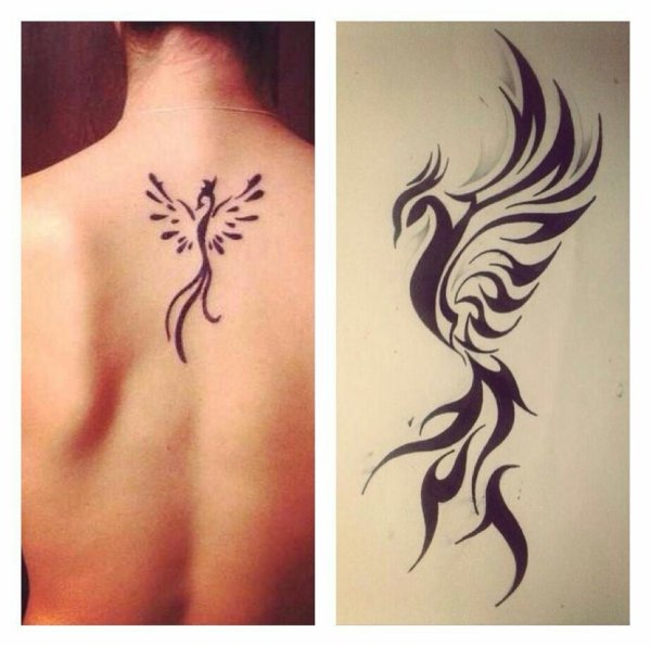 Феникс тату маленькое