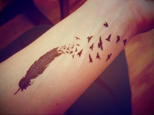 Тату на руке для девушек красивые птицы