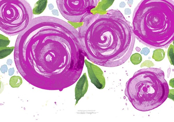 Цветы нарисованные акварелью