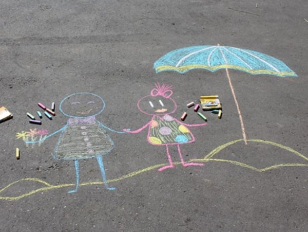 Конкурс рисунков на асфальте ко Дню защиты детей