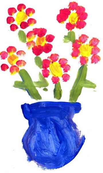 Букет красками детский