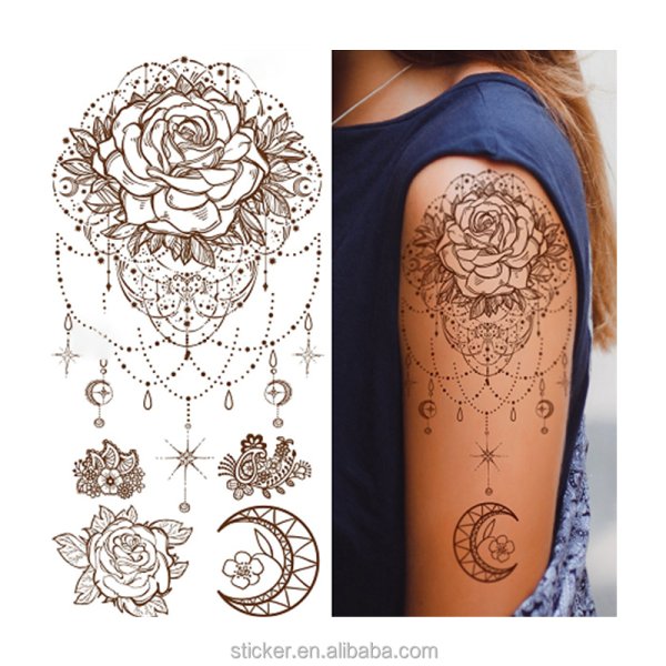 Тату роза в мехенди