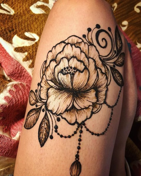 Мехенди пионы