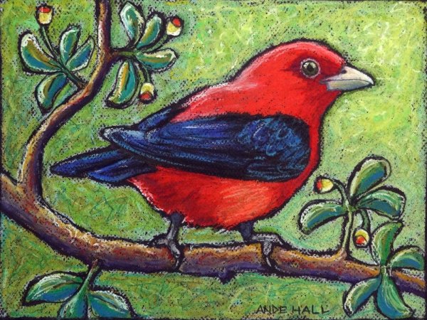 Птицы масляной пастелью