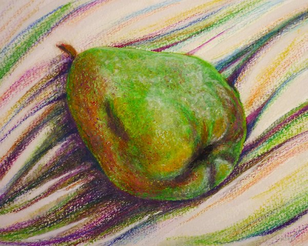Фрукты масляной пастелью