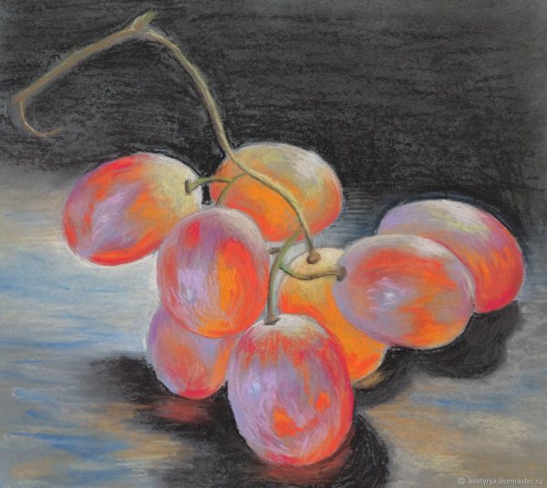 Фрукты масляной пастелью