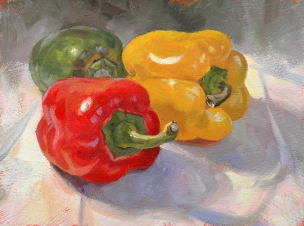 Овощи и фрукты пастелью