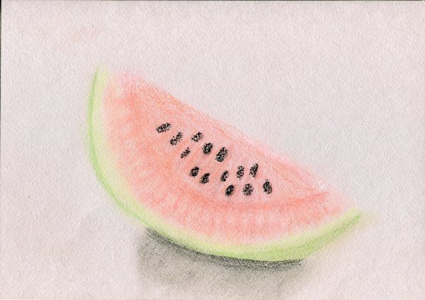 Фрукты пастелью для начинающих