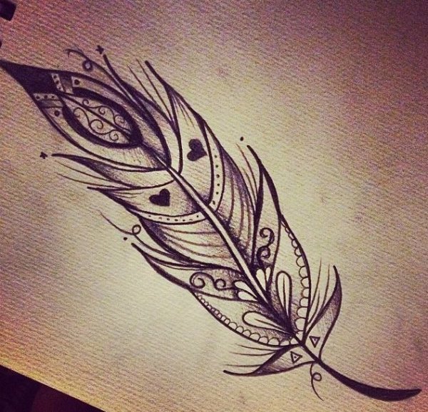 Совиное перо тату