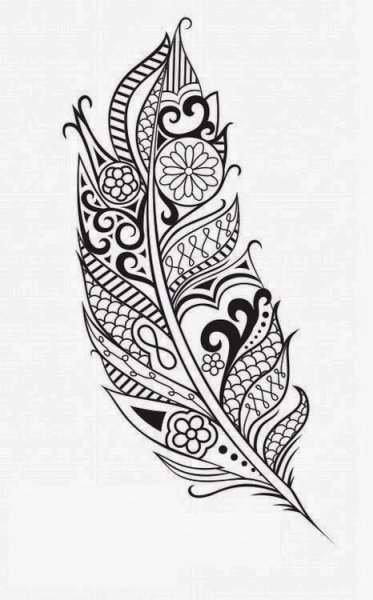 Перо мехенди тату эскиз