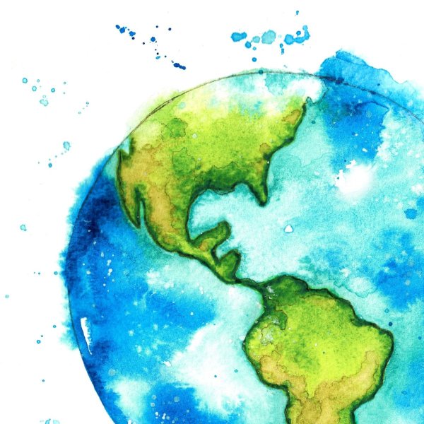 Планета земля рисунок красками
