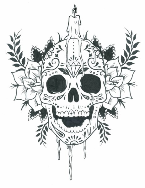 Череп тату эскиз