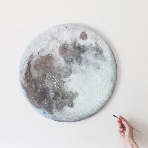 Луна акварелью