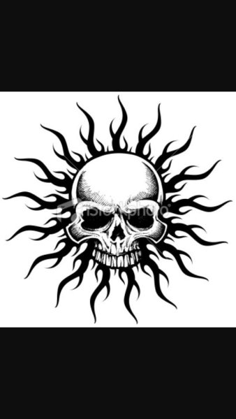 Тату трайбл череп