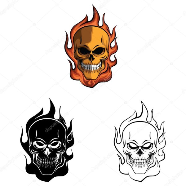 Эскиз черепа для хны