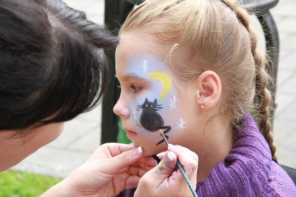 Детский аквагрим на щеке