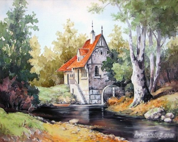 Домик акварель