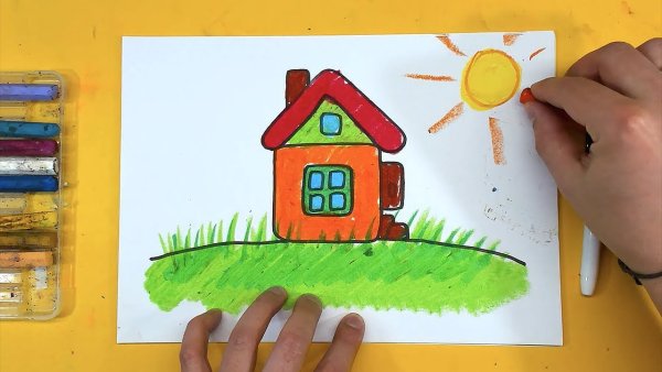 Пленер Этюд акварелью деревня