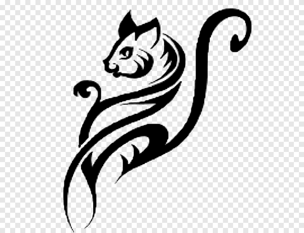 Тату кошка стилизованная