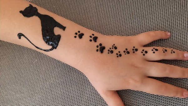 Мехенди детям кошка
