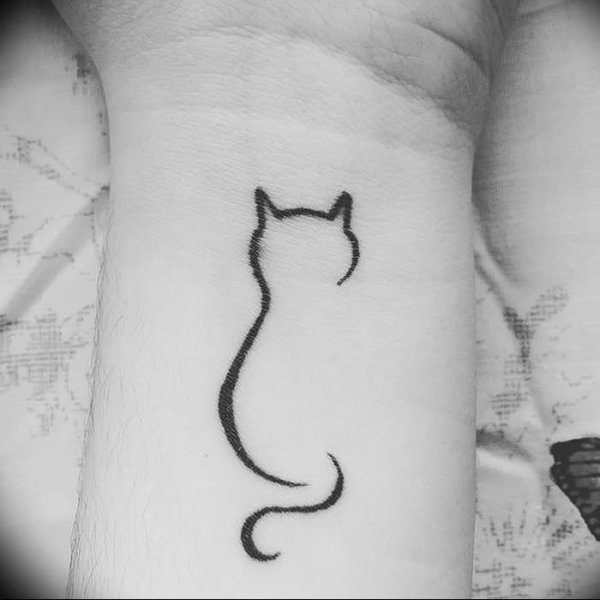 Лёгкие и красивые тату кошечка