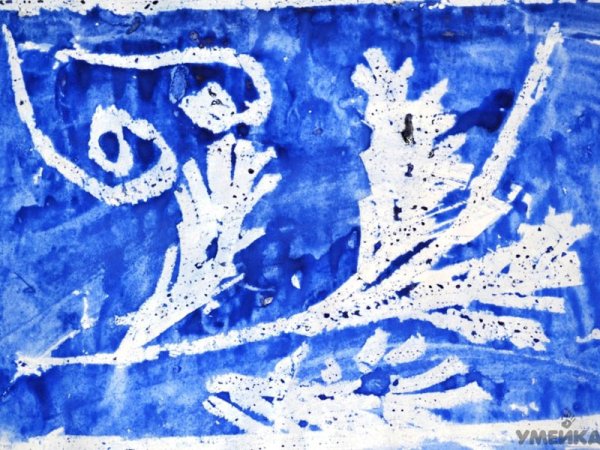 Рисование свечой и акварелью