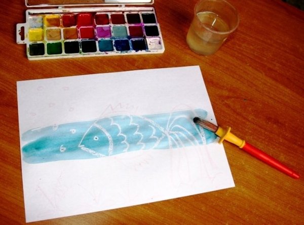 Нетрадиционное рисование мелками и акварелью