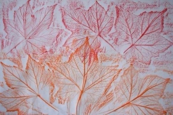 Фроттаж листья
