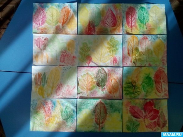 Фроттаж листьев