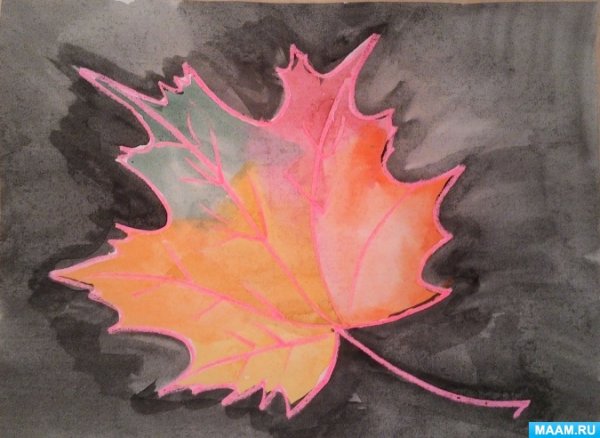 Нетрадиционная техника рисования кленового листа