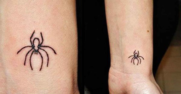 Мини тату паучок
