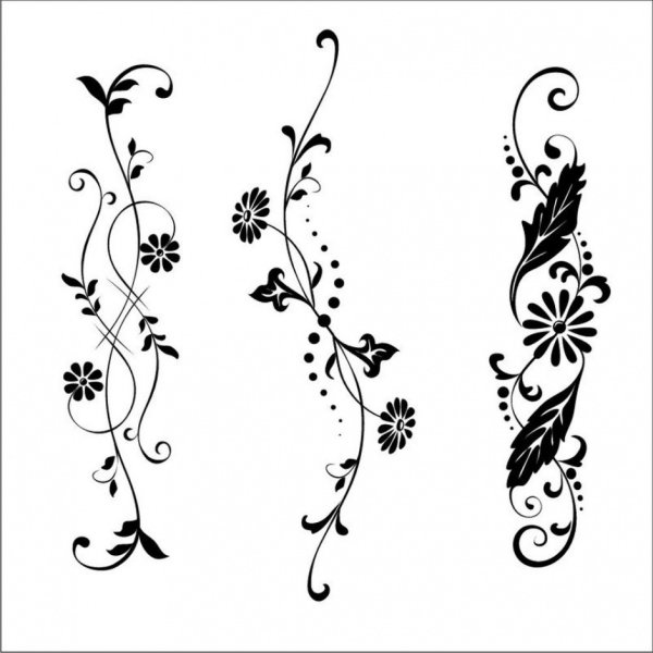 Мехенди узкий узор