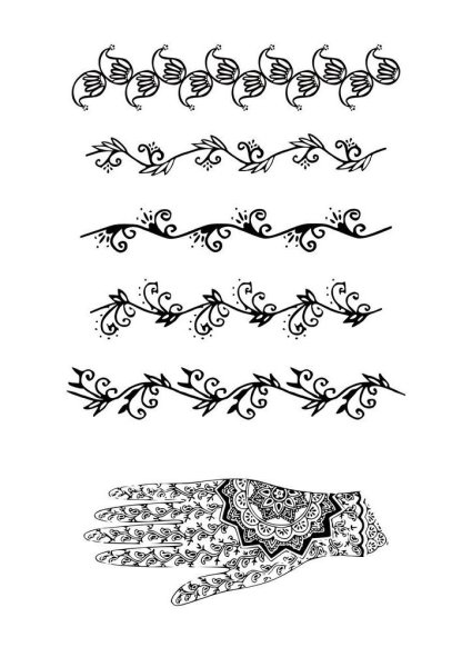 Тату Лотос эскизы в стиле трайбл