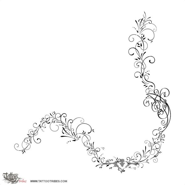 Тату вьющиеся цветы