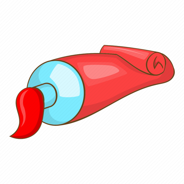 Тюбик красной краски