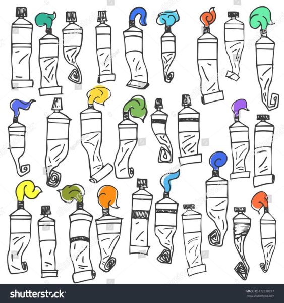 Нарисованный тюбик с краской